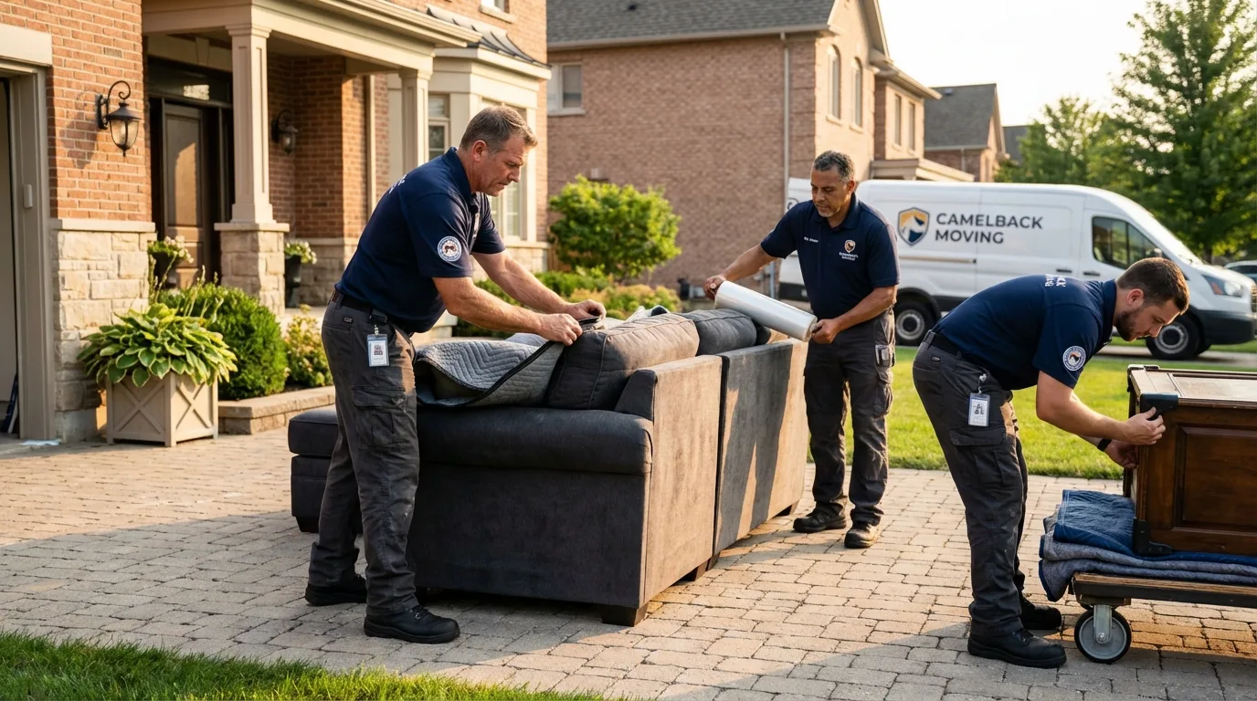 Large estate moving crew wrapping furniture in Tryon, NC