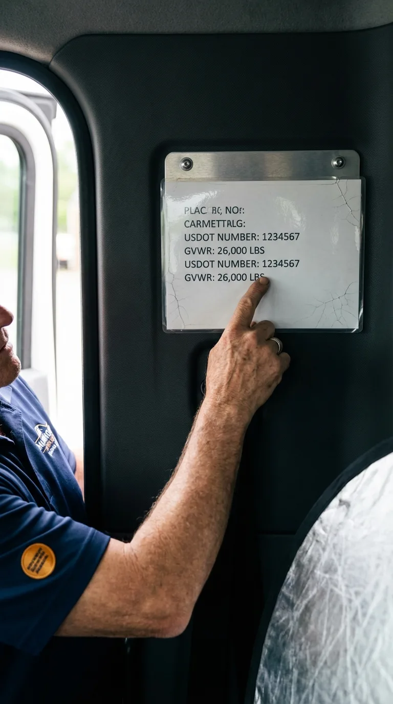 USDOT licensing placard verification in Tryon